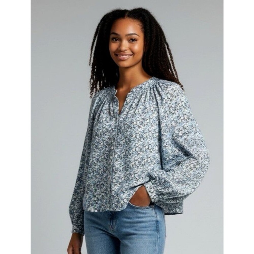 Veronica Beard NEW womens premium floralMadge Ditsy balloon sleeve blouse size 4